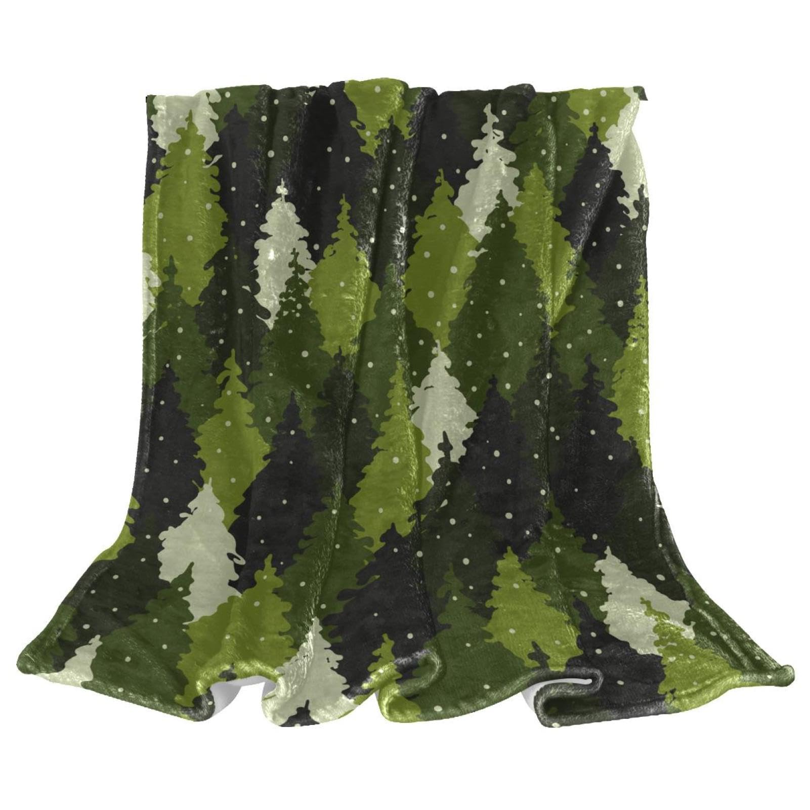Couverture polaire bois vert douce contre le froid du salon au lit 150x100