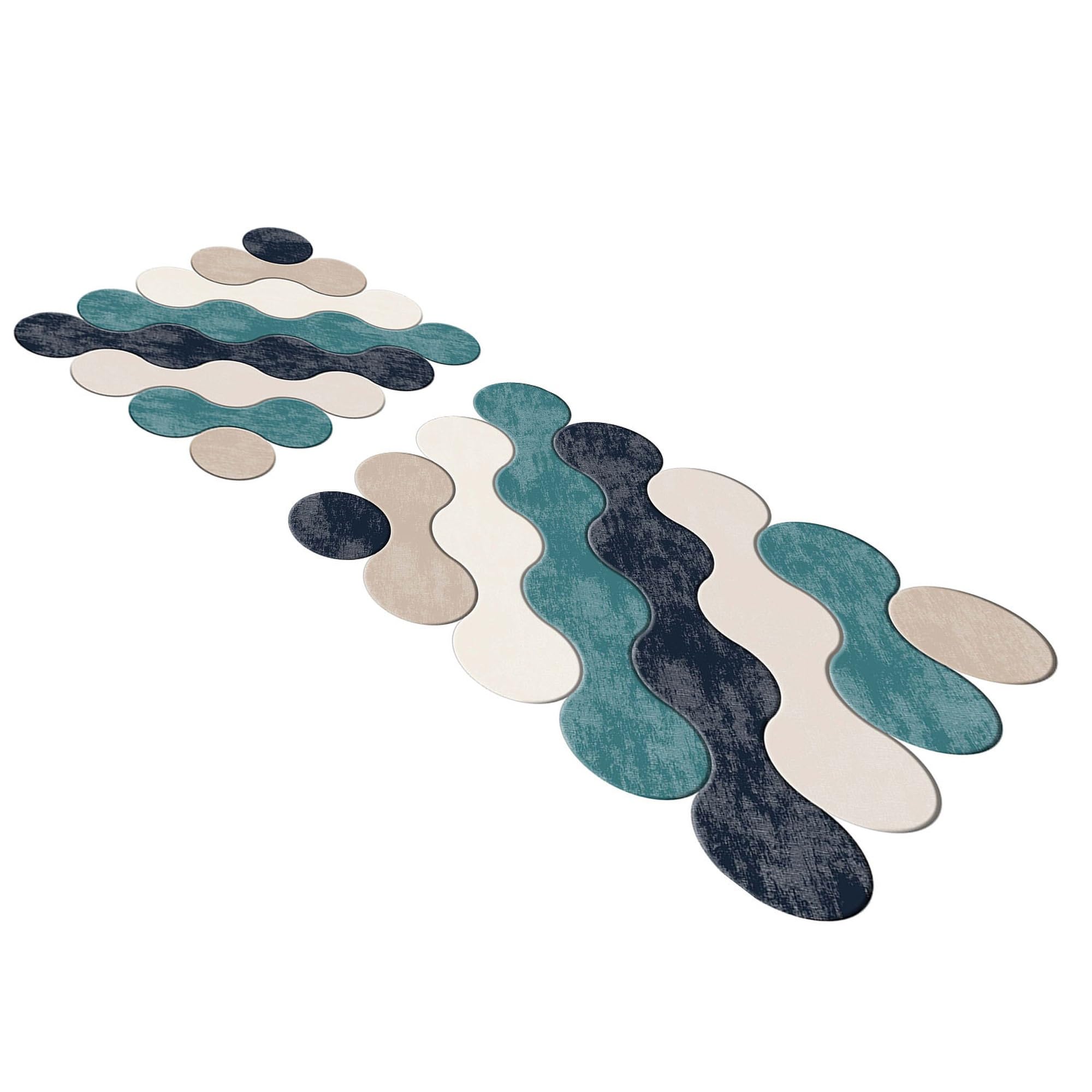 Set di tappetini da bagno (2 pezzi) blu