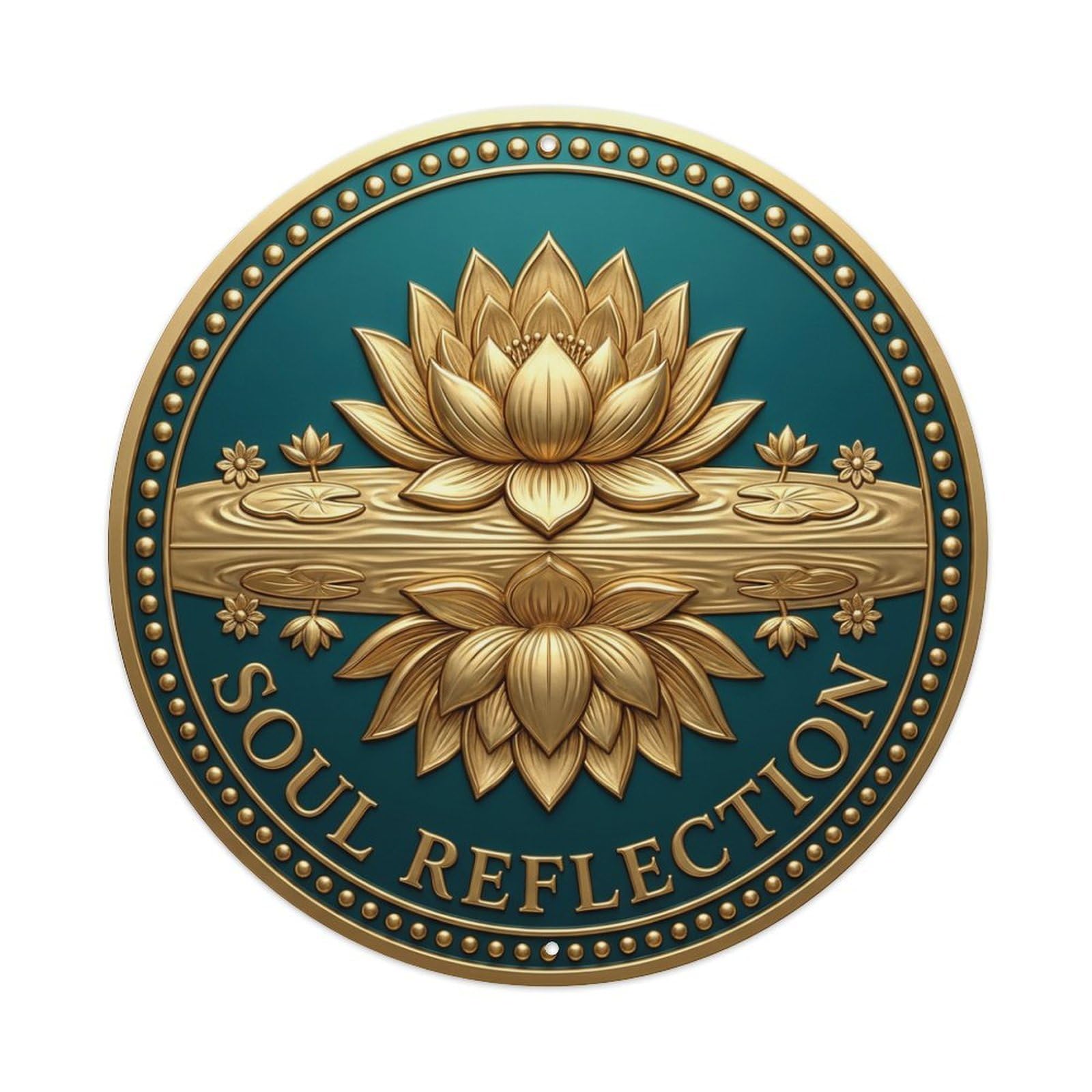 Vintage Soul Reflection Flower Zen Yoga Metal Tin Sign