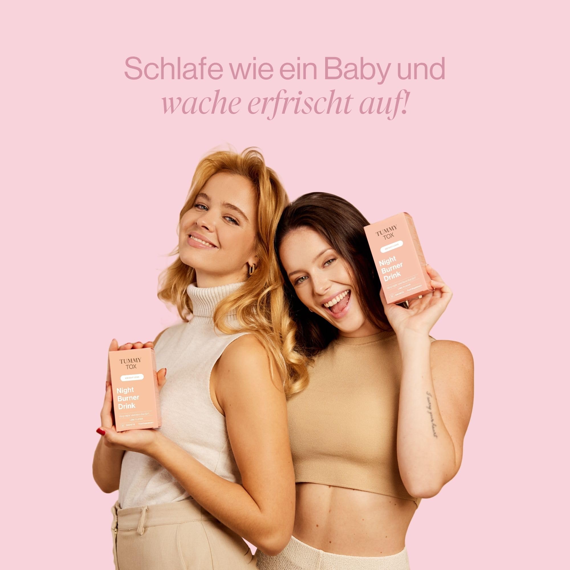 Night Burner Drink - Cholin, Zitronenmelisse, Inulin, Vitamin C, Vitamin B, Garcinia Cambogia, Johannisbrot - 30 Beutel für 30 Tage mit Gratis-E-Book - TummyTox