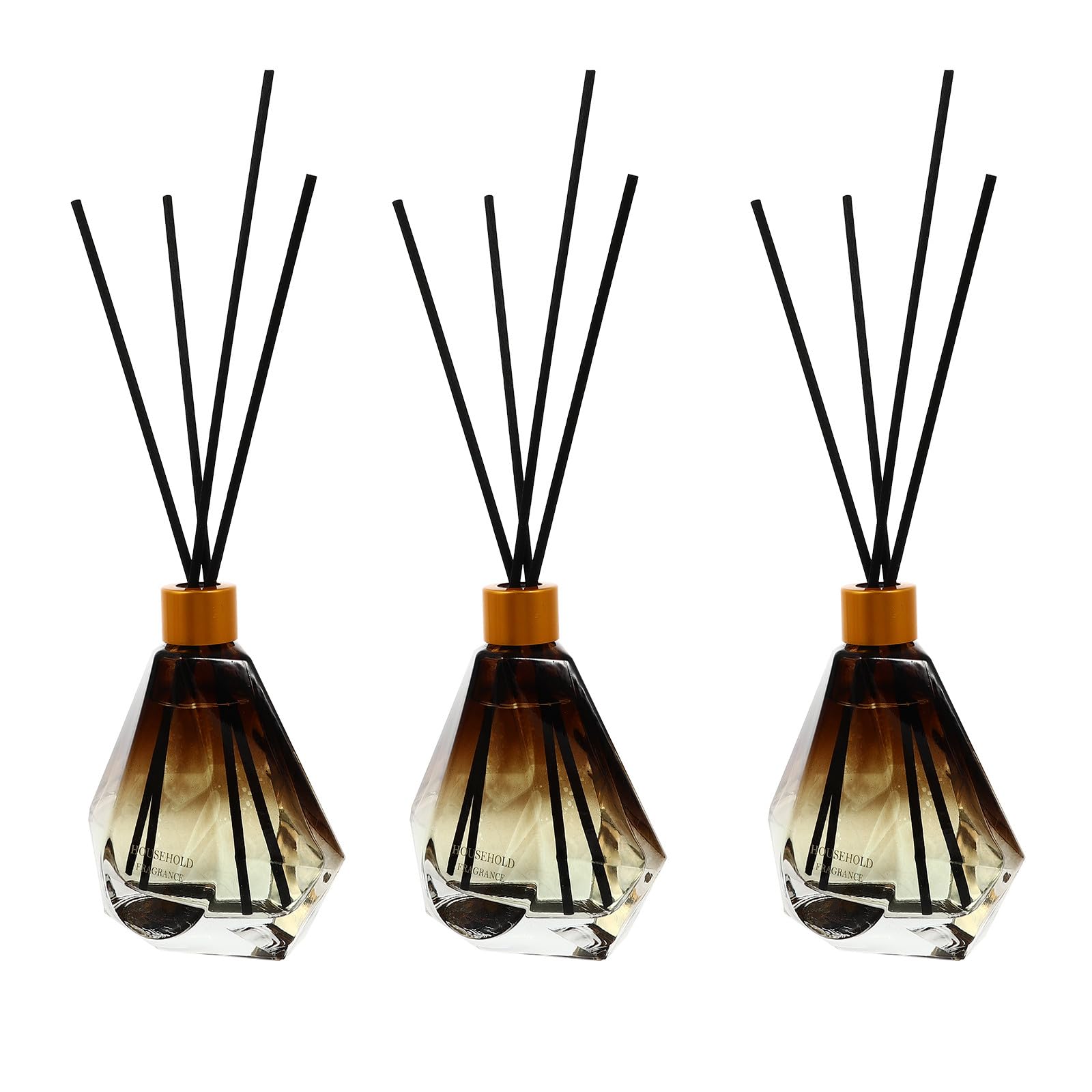 Dekorative Duftflasche 3 Stück aus Glas mit Ätherischem Öl | Badezimmer und Schlafzimmer, Luxuriös Elegantes Design, als Wohnraumdeko Nutzbar