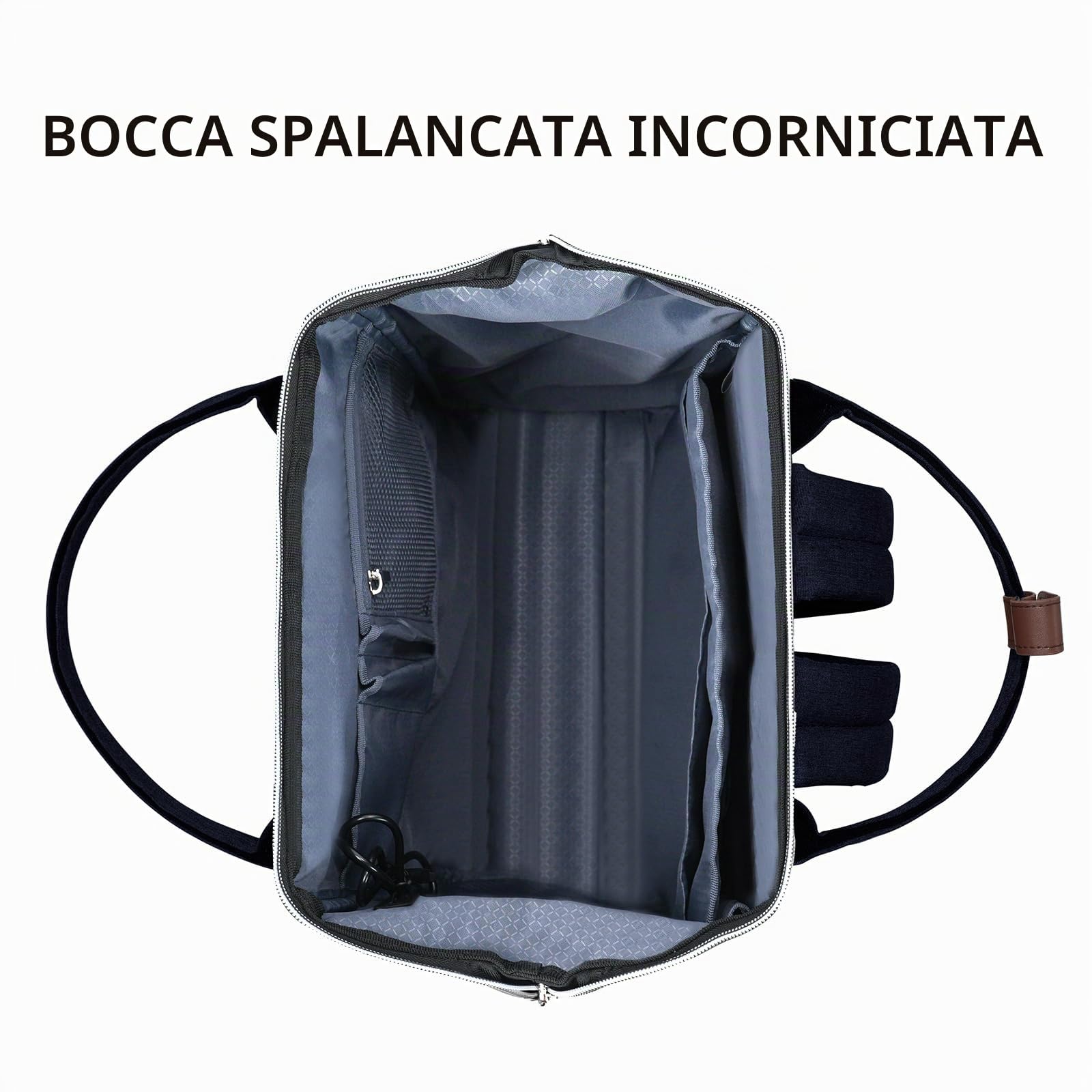 KROSER Zaino per computer portatile da 15,6 pollici, elegante, con porta | Zaino per computer portatile da 15,6 pollici impermeabile, per università borsa da lavoro per donne/uomini, blu scuro
