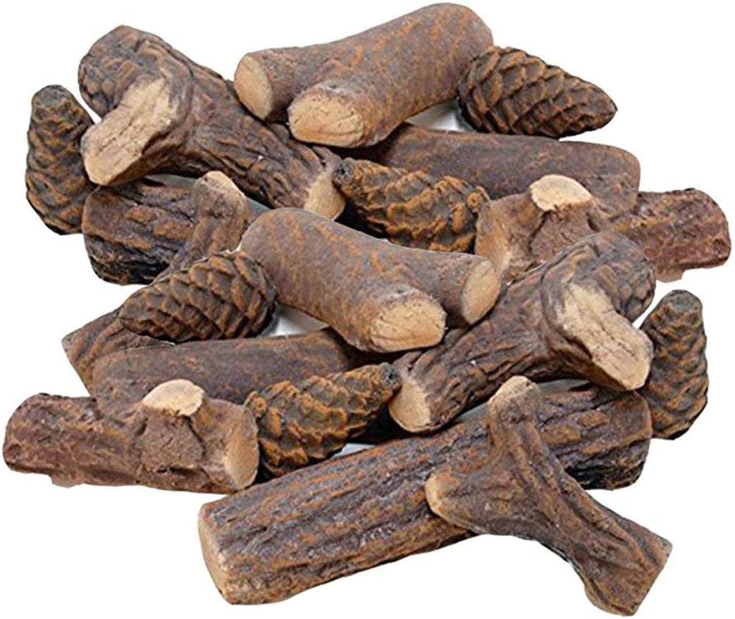 Get Special Price Gibson Living 18 Piece Petite Set of Ceramic Wood Gas Fireplace Logs for All Types of Indoor, Gas Inserts, Ventless & Vent Free, Propane, Gel, Ethanol, Electric, Or Outdoor Fireplaces & Fire Pits
