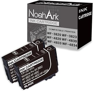 NoahArk 2 Packs Remanufactured Ink Cartridges Compatible for 822 822XL T822 T822XL High Yield Ink for Workforce Pro WF-3820 WF-3823 WF-4820 WF-4830 WF-4833 WF-4834 Printer (2 Black)