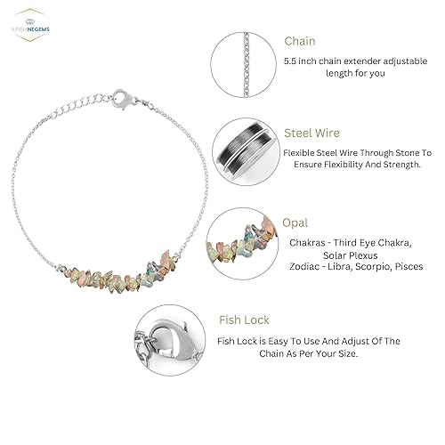 Miniatura 19 de Natural Peridot Chips Gemstone Beads Bracelet, Jewelry for Women, Healing Crystals, Chain 8 inch Stone Weight Approx 6 Carats Stone Size Approx 3 MM