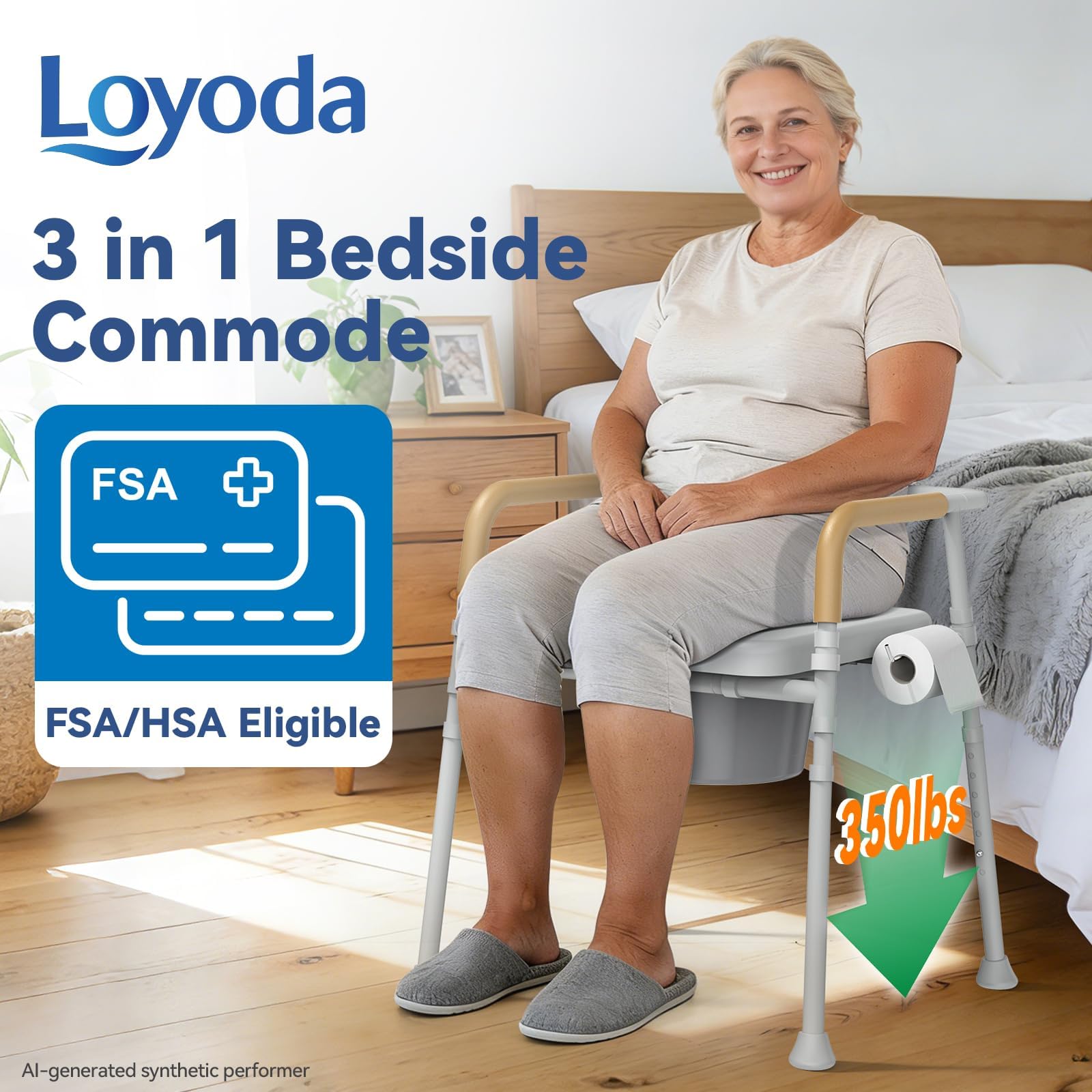 Bedside Commode for Seniors - Easy Height Adjustment -2