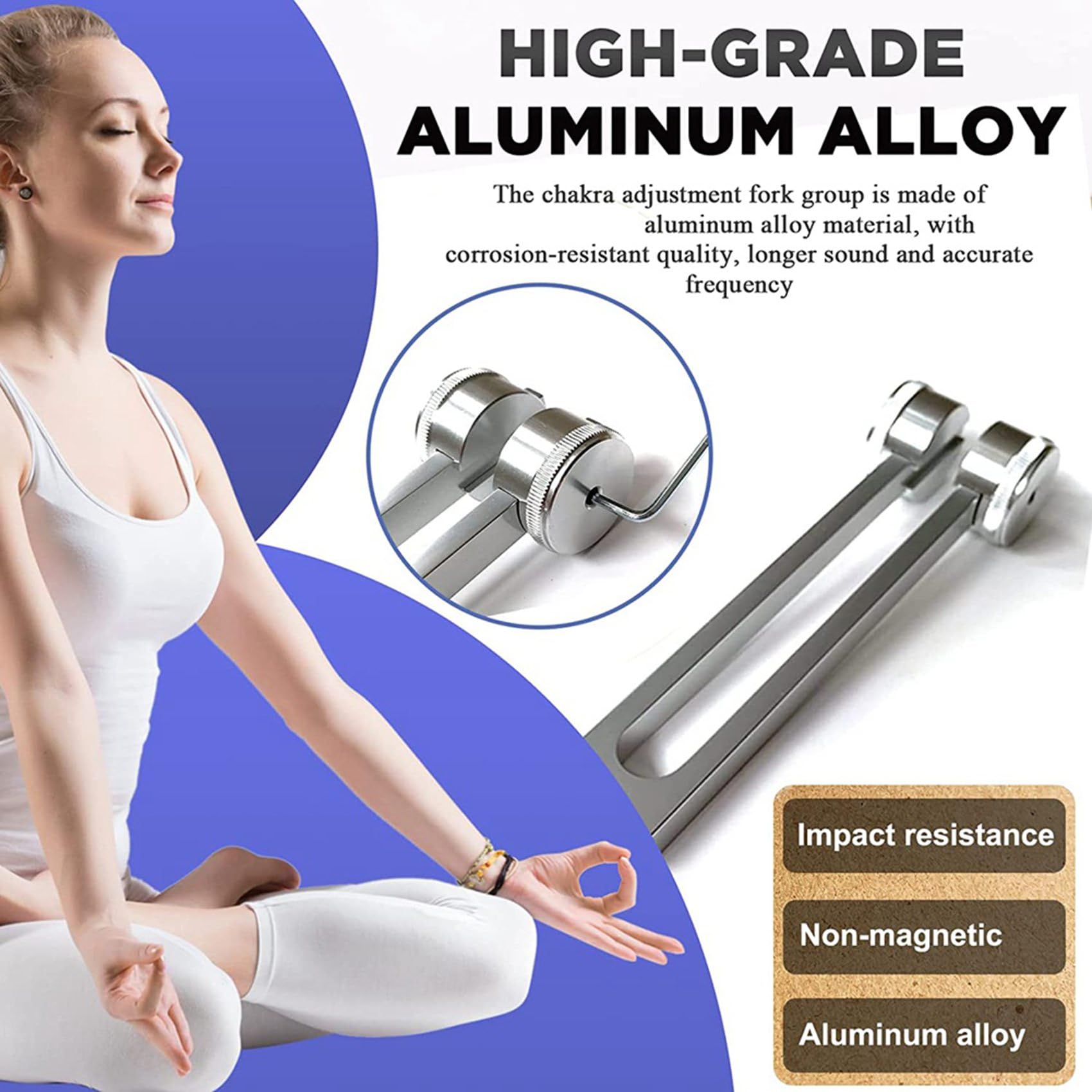 ISTOVO Stimmgabel-Set, 18 Stück, 128 Hz, 256 Hz, 512 Hz, perfekt für Heilung, Chakra, Klangtherapie, Körperhaltung