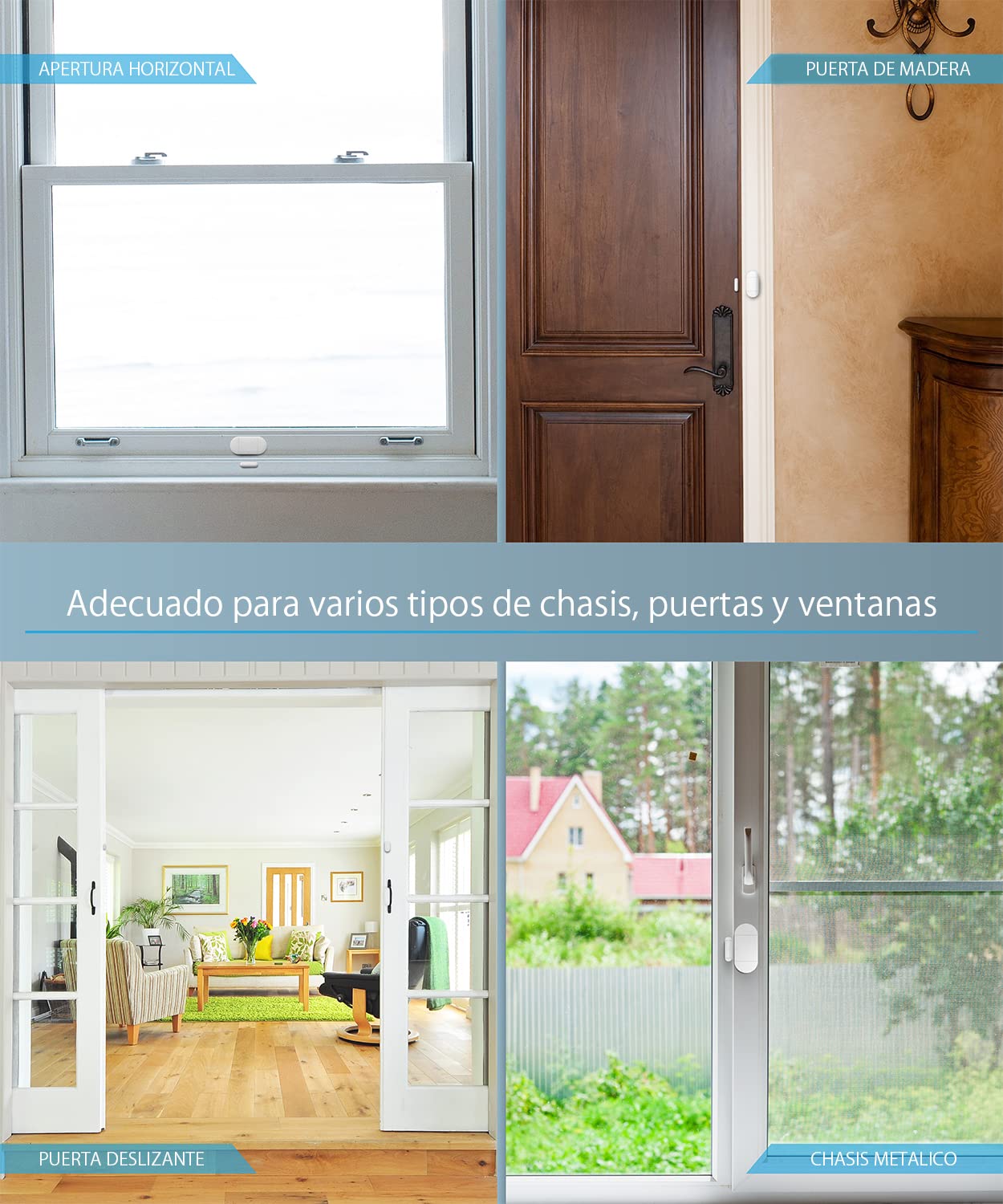 Fosmon - Sensor de Apertura de Puertas y Ventanas | Alarma Antirrobo con Control Remoto | Detector de Entrada | Sensor de Apertura Magnética | Funciona con Baterías | Sirena Potente de 130dB