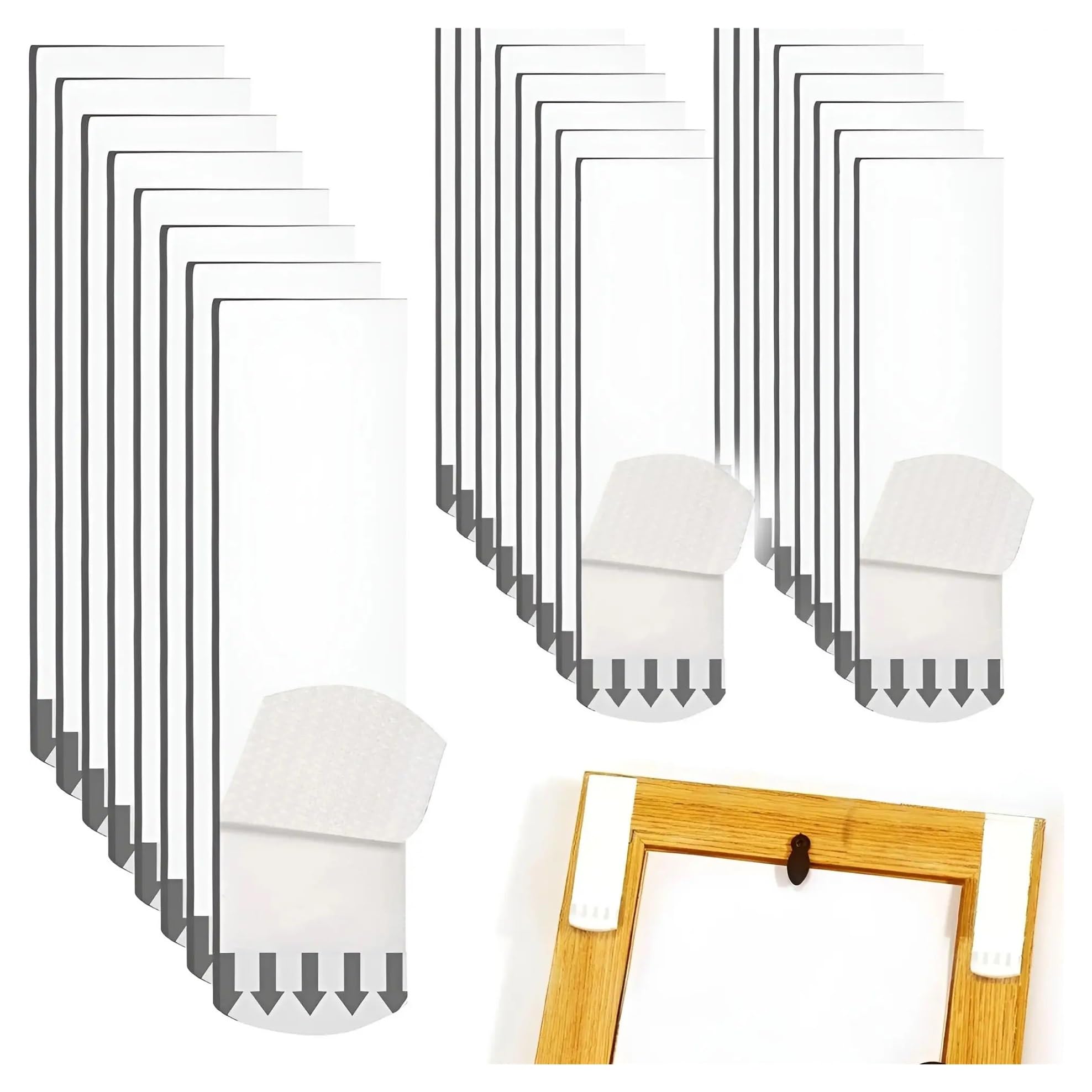 Tiras adhesivas para colgar cuadros, Tiras for colgar cuadros, autoadhesivas sin perforaciones, 10, 30 pares(30Pairs)