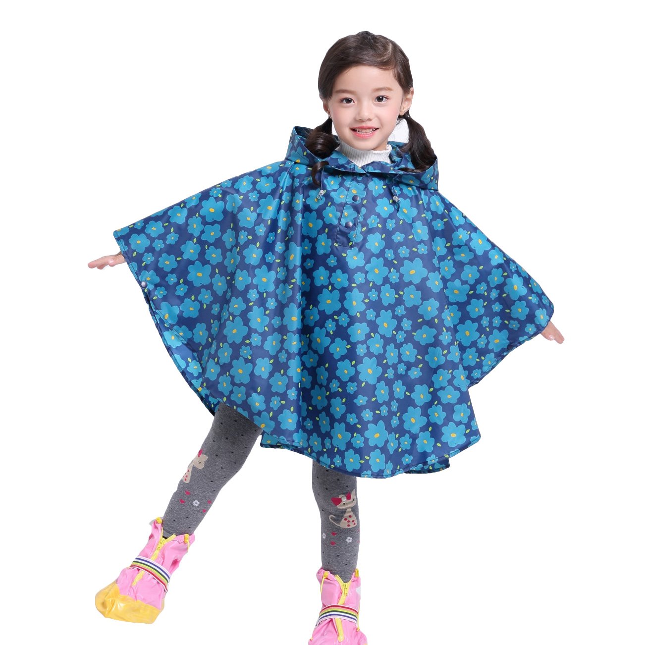 Bambini Impermeabile Giacca da Pioggia Poncho da Pioggia Bambina Incappucciato Riutilizzabile Cappotto di Pioggia Bello come Materiale e ha la Sua Sacca 1-12 anni