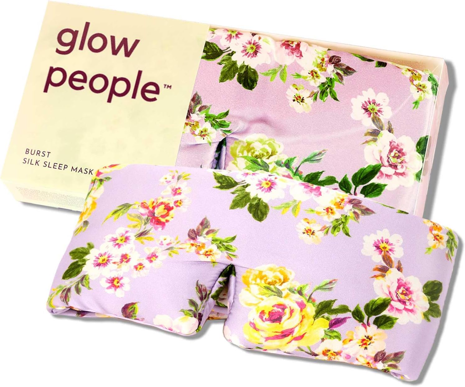 Glow People Silk Sleep Mask – 100% Mulberry Silk Eye Mask for Sleeping, Total Blackout, Cloud-Soft and Adjustable for Beauty Sleep and Travel - Burst