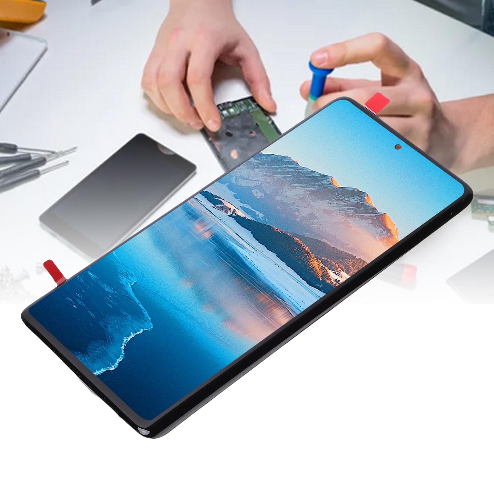 Generic Gruppo Digitalizzatore Touch Screen Edge 60 con Funzione di Impronta Digitale per la Sostituzione dello Schermo del Telefono e Kit di Strumenti di Riparazione per Professionisti