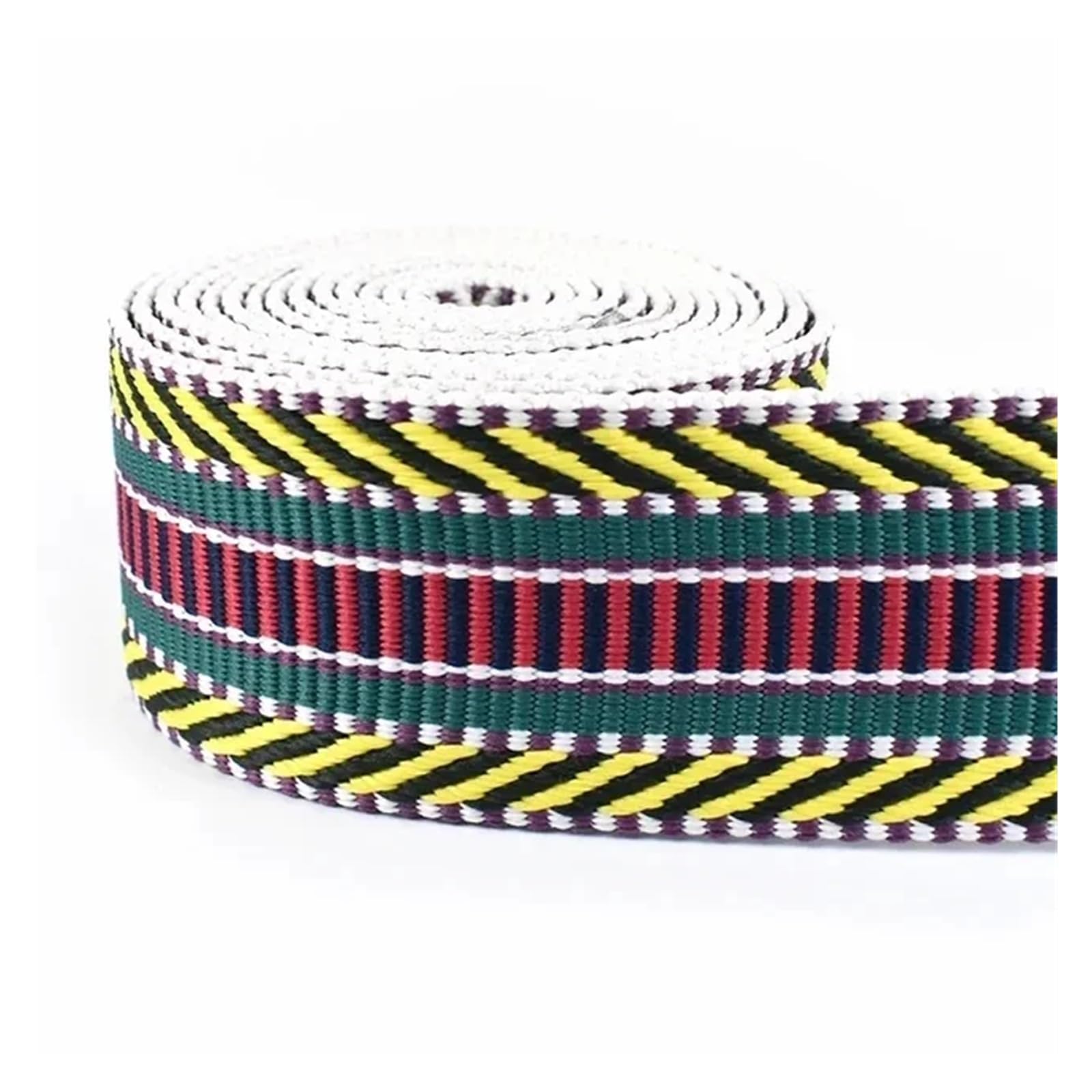 3/5/8/10Meters 3/2'' 38mm Polyester Cotton Jacquard Webbing Tapes Bag Strap Belt Lace Ribbons Garment Sewing Decoration(Yellow,10Meters)