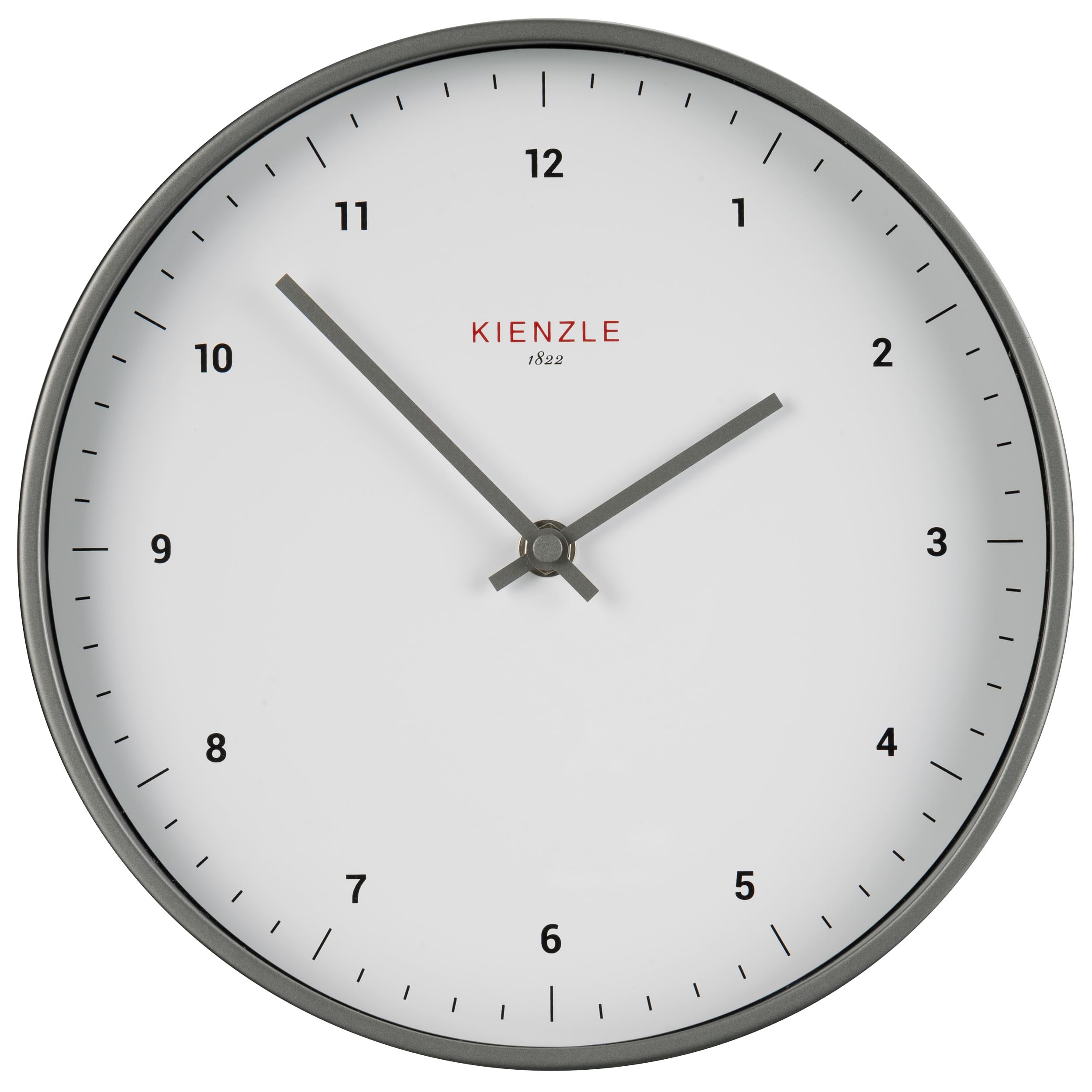 Kienzle Funkwanduhr 25 cm mit DCF-Signal, geräuschlos, Stahlrahmen, batteriebetrieben