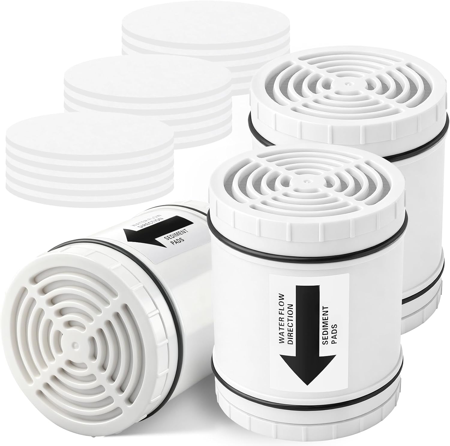 DerBlue 3PCS Multi Stage Shower Head Filter Replacement Compatible with AquaBliss Filtered Showerhead SF400 & SF500-48x，Hard Water,Remove Chlorine and Other Impurities,Extremely Easy to Replace