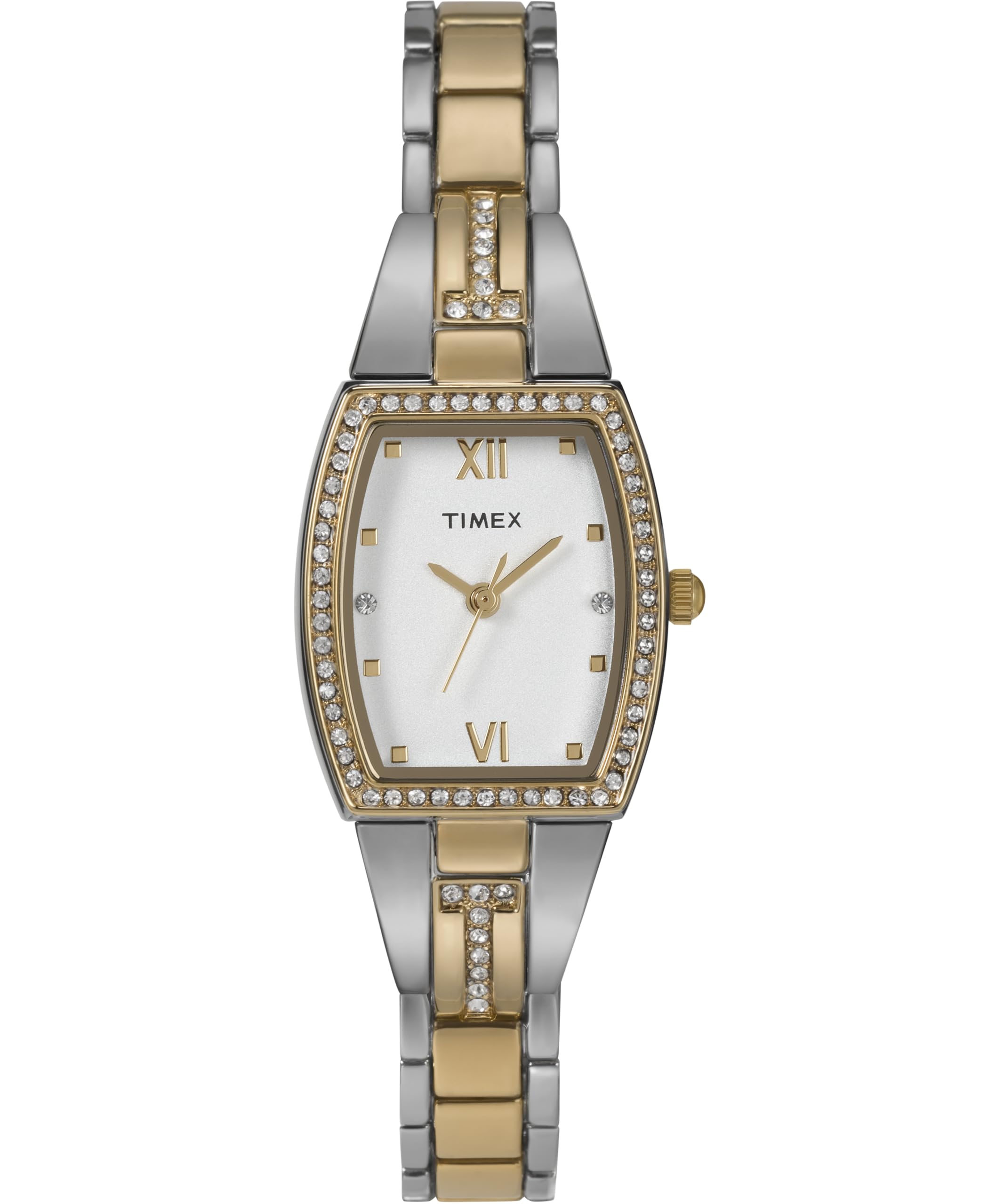 Timex Women's Main Street 22 mm Watch, Two-Tone Alloy Bracelet Silver-Tone Dial Two-Tone Case TW2W95800