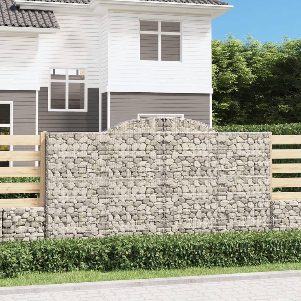 Générique Gabionenkörbe, Bögen, 6 Stück, 300 x 50 x 160/180 cm, Eisen, verzinkt | Korrosionsbeständig, 3,5 mm Durchmesser, verstärkte Haken, Gartendekoration, Noise Barrier