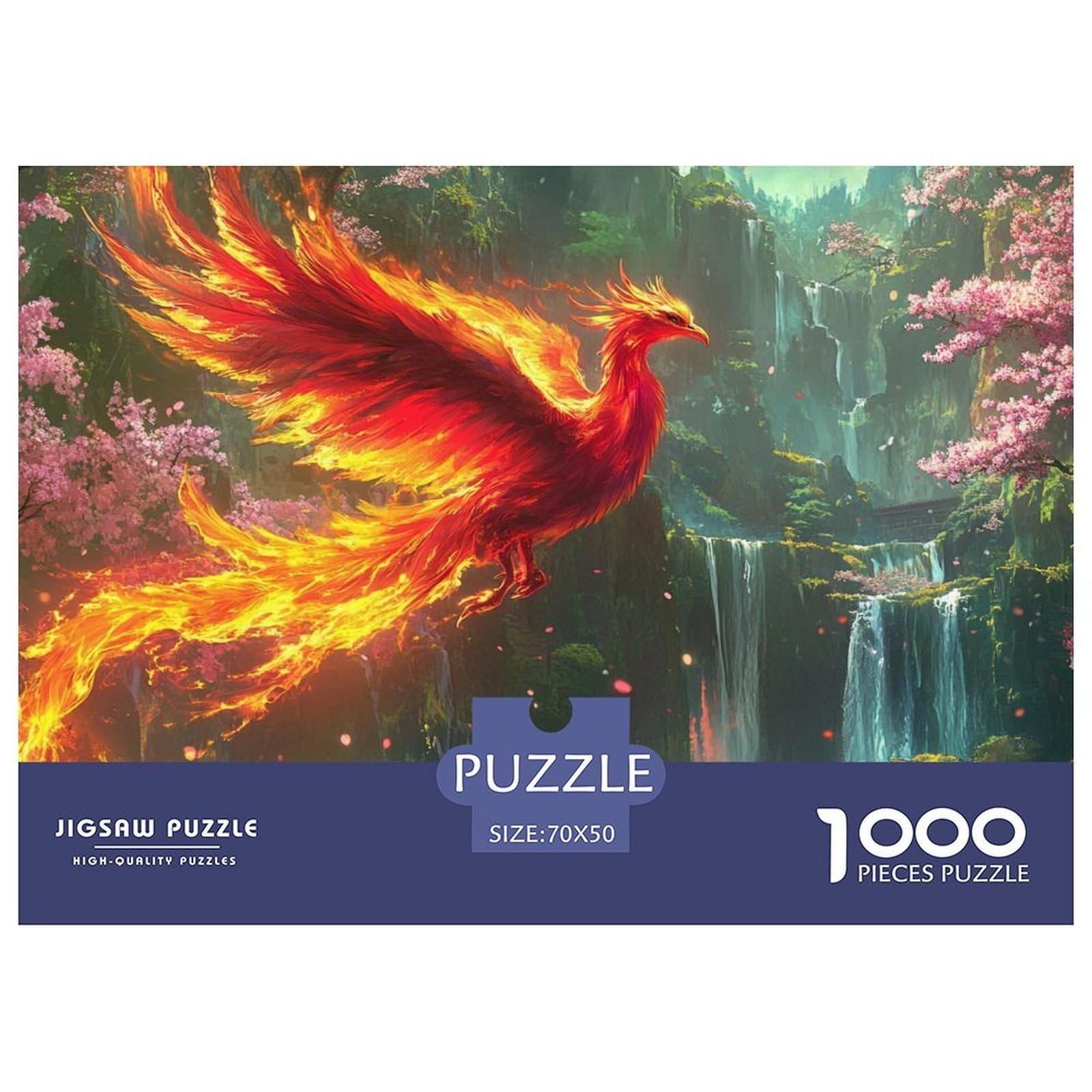 Puzzles Phoenix 1000 Pieces Challenge Game for Adults,Mythical Creature Impossible Jigsaw Puzzles 1000 Pieces Educational Games Home Decoration 70x50cm/1000pcs