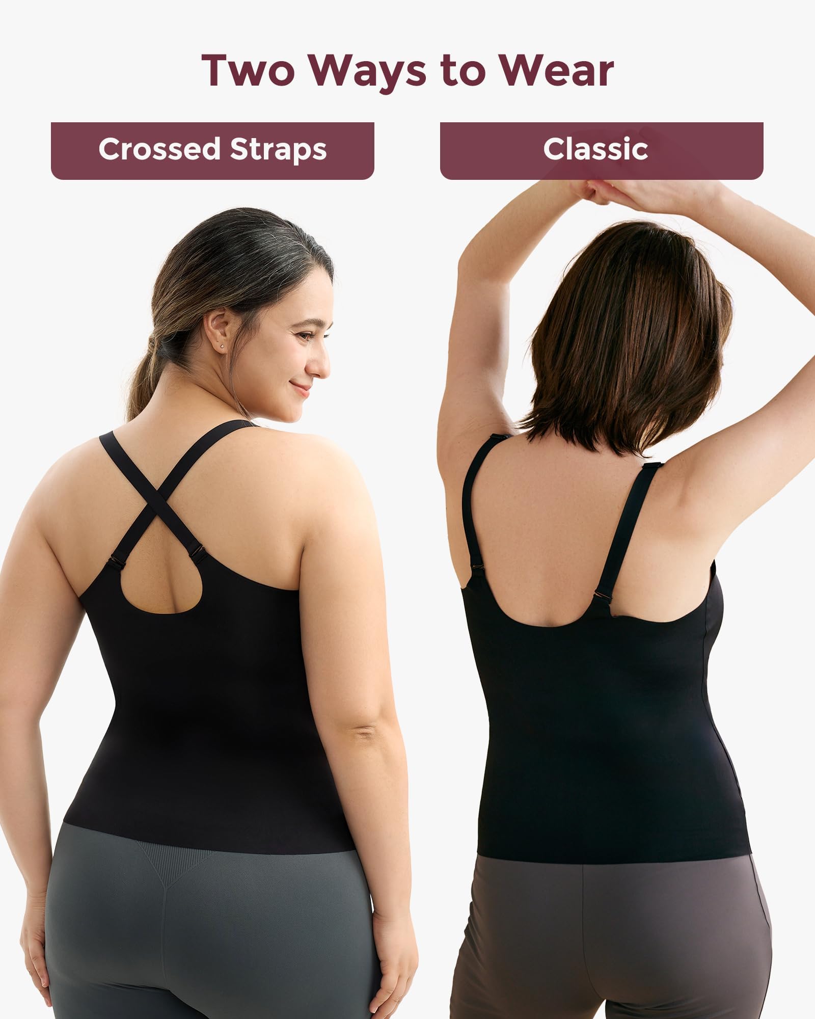 momcozy Canotta Allattamento Donna Senza Cuciture con Reggiseno Integrato, Spalline Regolabili, Design a Bordo Ondulato,Top Allattamento Donna per Allattamento al Seno