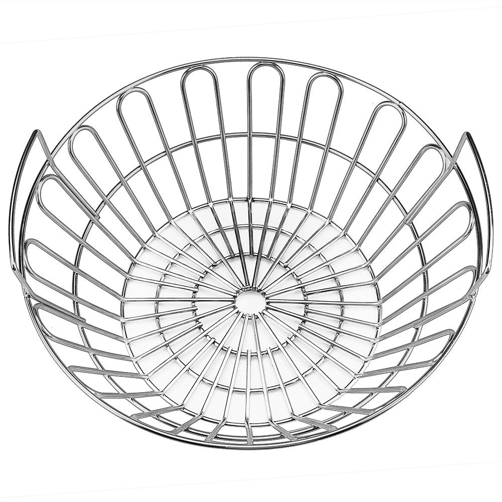 Besthouse Charcoal Basket Stainless Steel Charcoal Grill Accessories with Two Handle Fits for Large Big Green Egg Grill,Large Grill Dome,Kamado Joe Classic,Louisiana Grills and Primo Kamado Grill