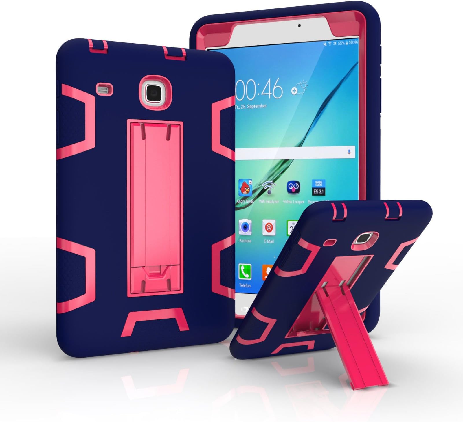 Ycxbox for Samsung Galaxy Tab E 8.0" T377 Case, Galaxy Rugged Kickstand Stand Heavy Duty Kids Proof Protective Case for SM-T377A / SM-T377V / SM-T377P