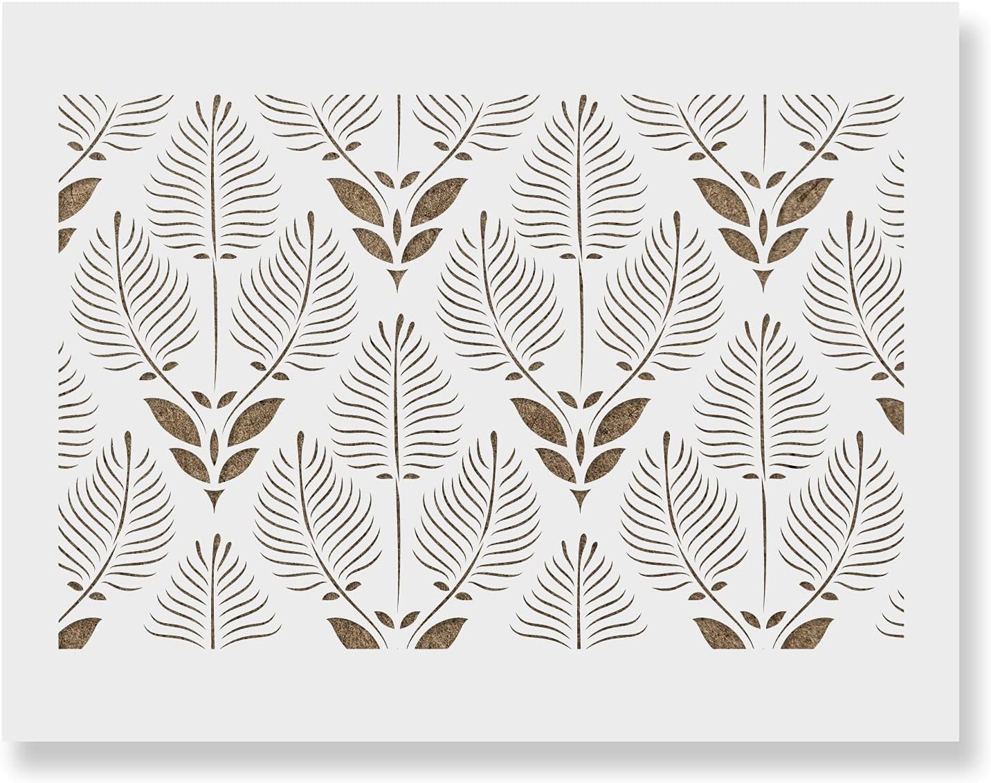 Triple Yew Pattern Wall Stencil - Wall Stencils, Living Room Decor, Pattern Stencil, Unique Wall Stencils - Wall Stencils for Painting Home Decor, 36x24 Inch, White