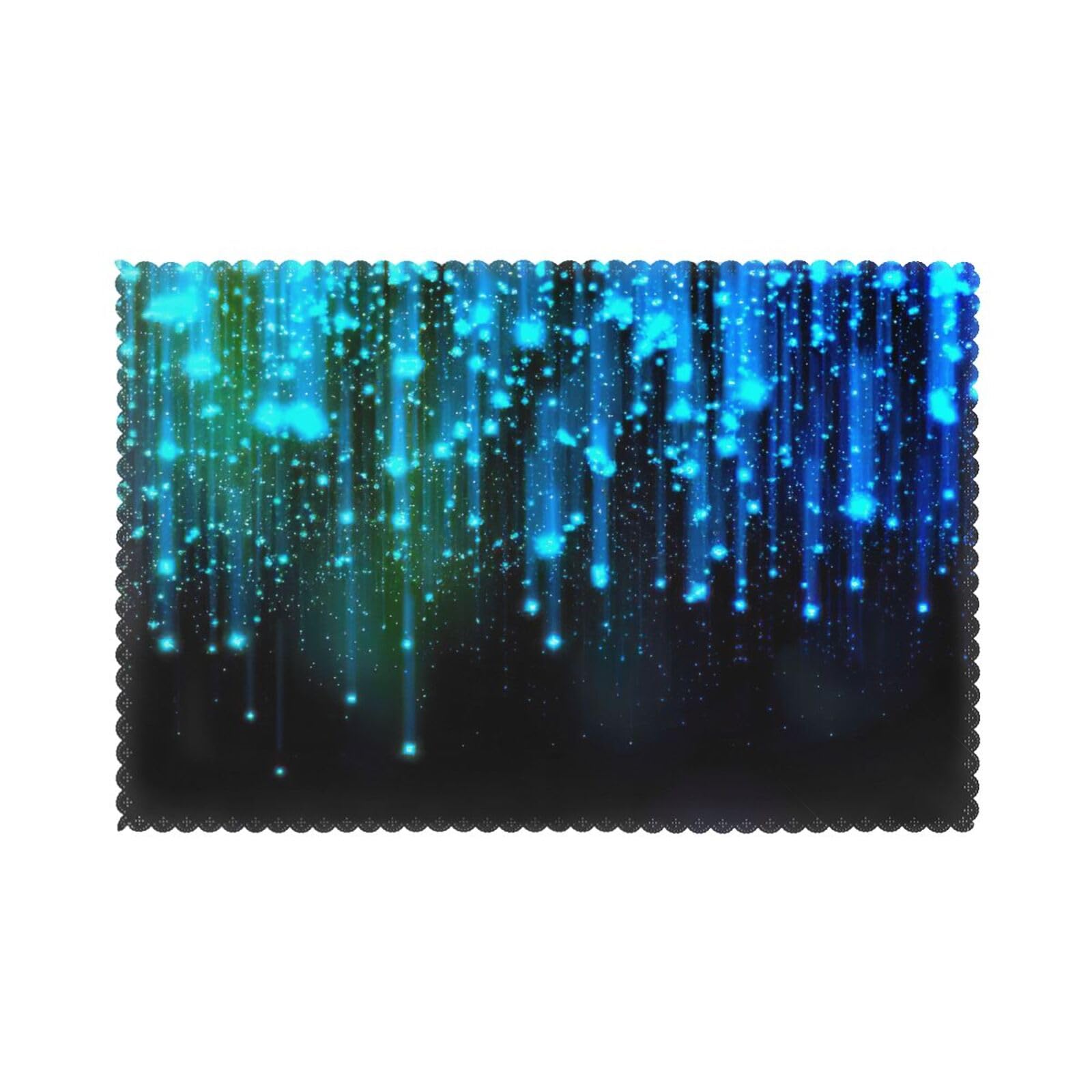 Stars Print Placemats Set Of 6, 12x18 Inch Polyester Washable Heat Resistant Kitchen Dining Table Mats