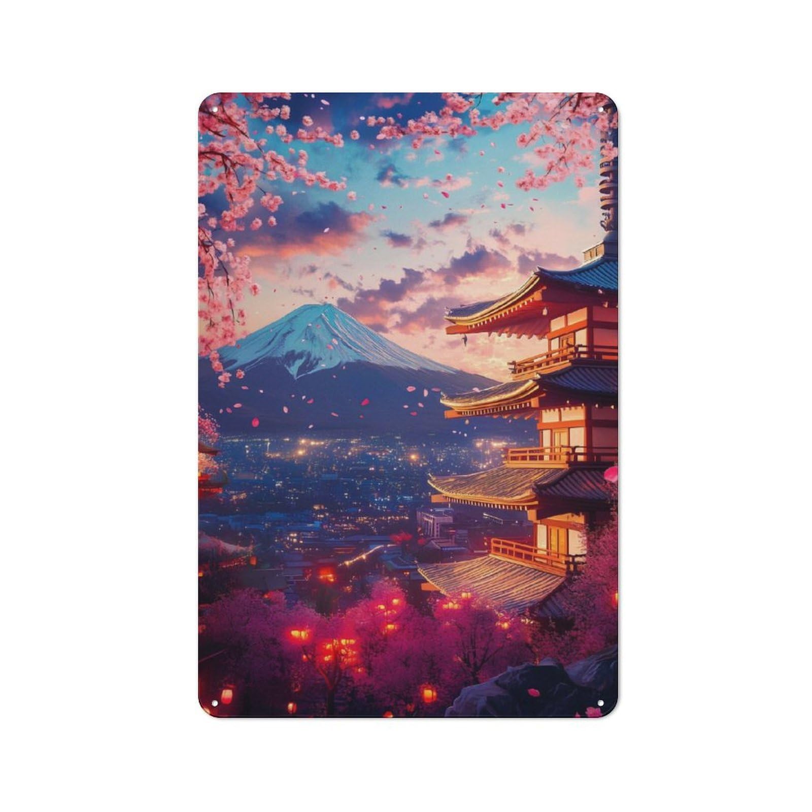 Junmoney Epic Scenic Sunset Flowers Tin Wall Plaque 30X20cm With For Pub Or Café, Suited To Pub Decor Enthusiasts, For Retro Home Interiors