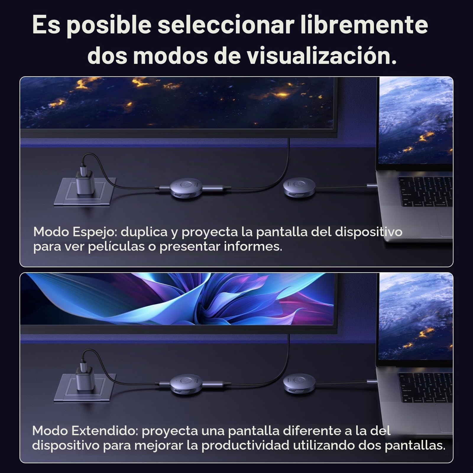 UGREEN Transmisor y Receptor HDMI Inalámbrico USB C TX HDMI Magnético 1080P | 1080P 60Hz 50M Plug Play 5G Transmisor PD 30W Compatible con iPhone 17 Pro MAX Air 16 Macbook Air Pro iPad Monitor Televisión