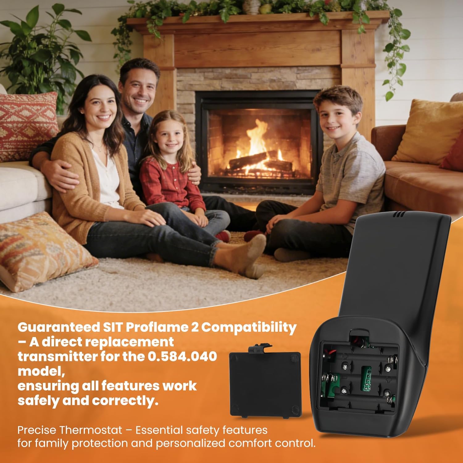 0.584.040 Fireplace Remote,Compatible with SIT Proflame 2-Direct Replacement for GTMFSLA,Controls All Pre-Programmed Proflame 2 Features-The Ultimate Fix for Your Lost or Broken Fireplace Remote