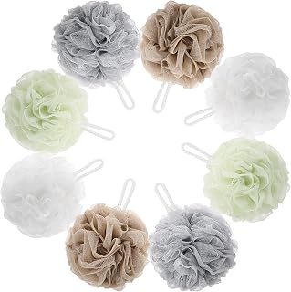 8 Small Mesh Pouf Bath Sponge - Mesh Loofah Body Exfoliating Shower Ball Shower Sponge