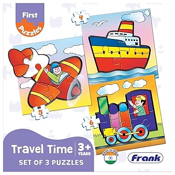 Frank Travel Time Jigsaw Puzzle for Kids 3 Years & Above – Fun & Challenging Brain Booster Game – Educational Puzzle Promoting Enhanced Focus and Memory Skills – 10201 - image, photos