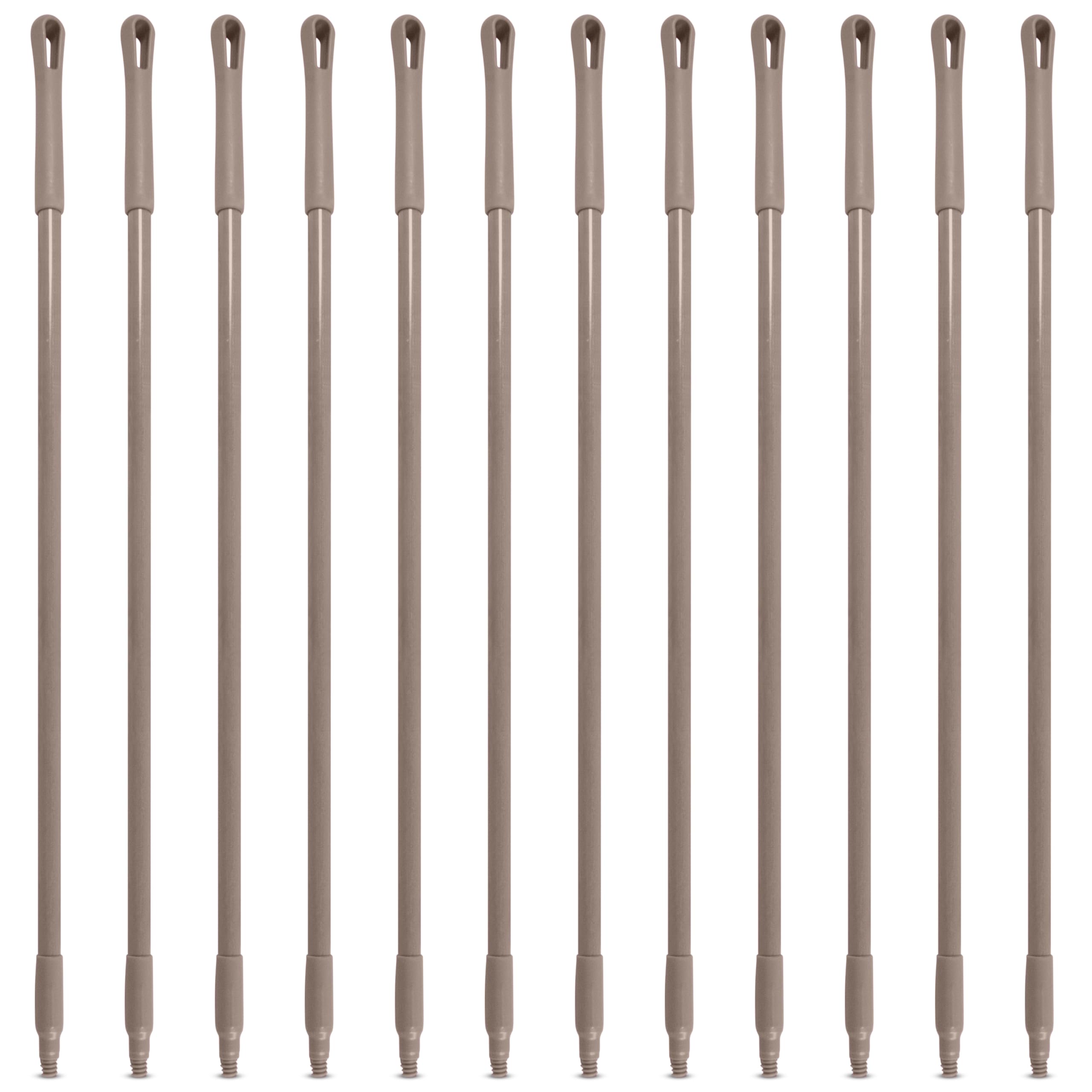 SPARTA 41225EC01 Fiberglass Broom Handle, Mop Handle, Replacement Handle With Acme Threaded Tip For Commercial Cleaning, 48 Inches, Brown, (Pack of 12)