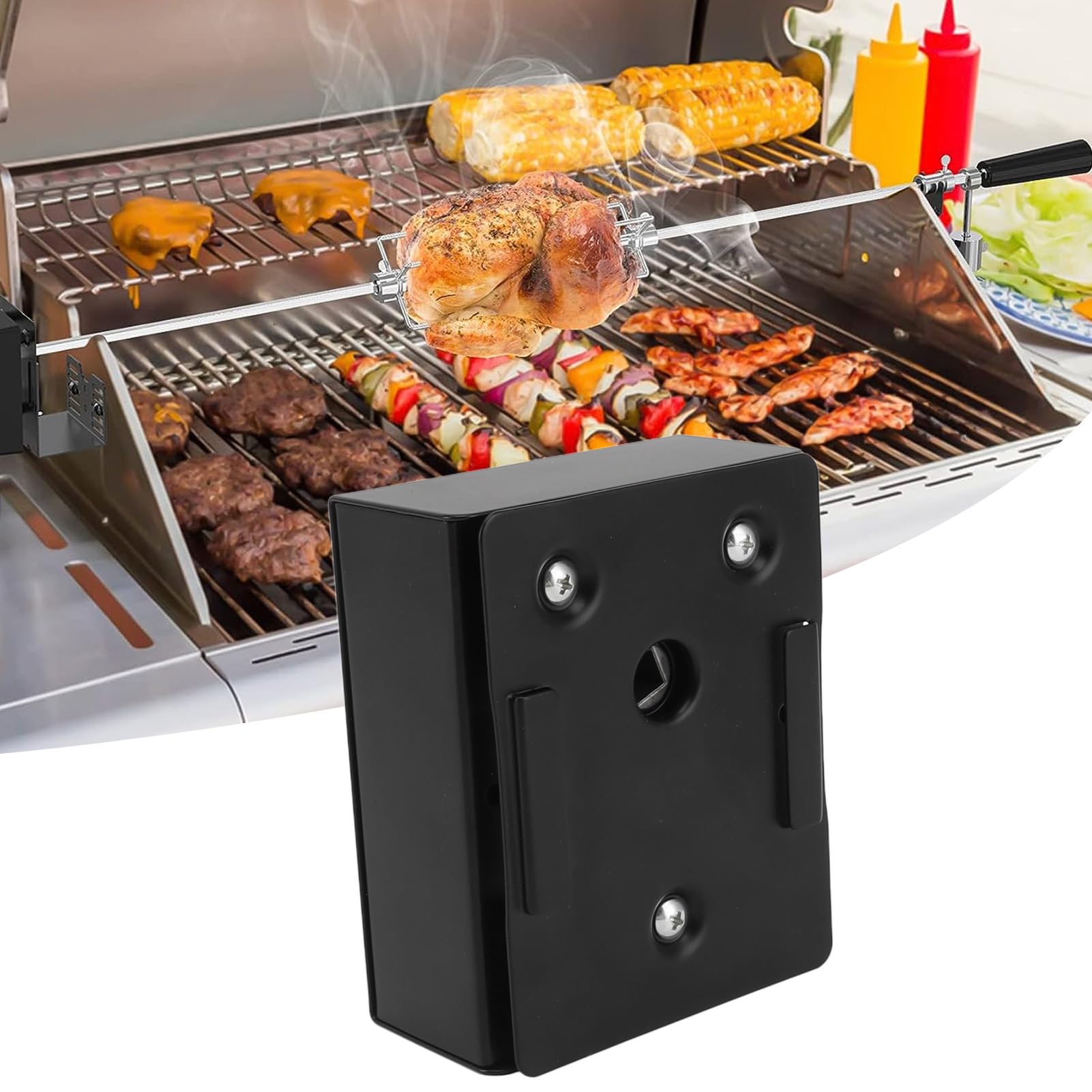 Natudeco Grill Rotisseries Motor Universal Replacement Electric BBQ Rotisserie Motor 70KG Load Electric Barbecue Motor On Off Switch for Outdoor BBQ