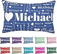 Vista 11 de Funda de almohada con corazones y nombre para cama y sofá con nombre para mamá y niños, funda de almohada personalizada con nombre para regalos