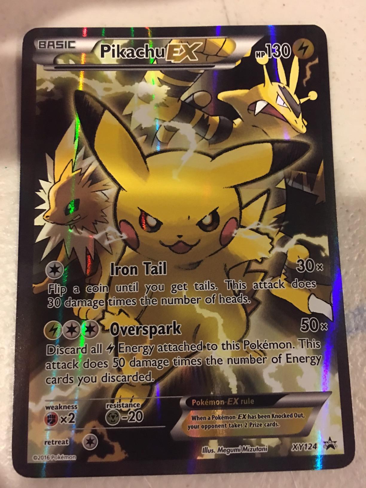 Pikachu EX Black Star Promo XY124 Red and Blue Kuwait | Ubuy