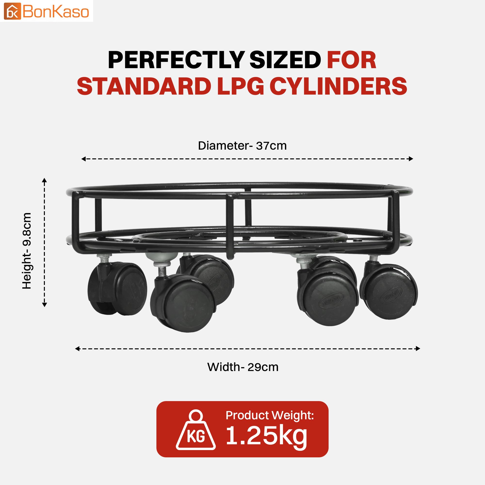 Bonkaso 6-Wheel LPG Trolley - Heavy Duty & FREE SHIPPING -3