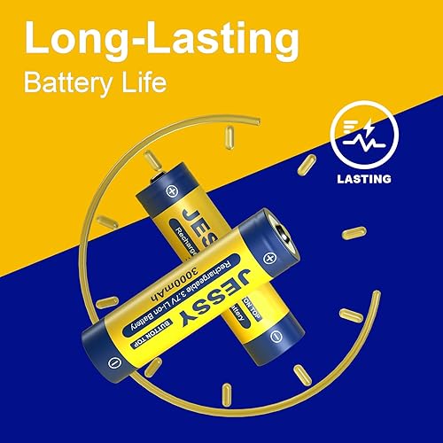 Miniatura 5 de JESSY Batería recargable 18650 3.7 voltios 18650 batería botón superior 3000mAh alta capacidad 18650 baterías para linternas, faro 4 unidades