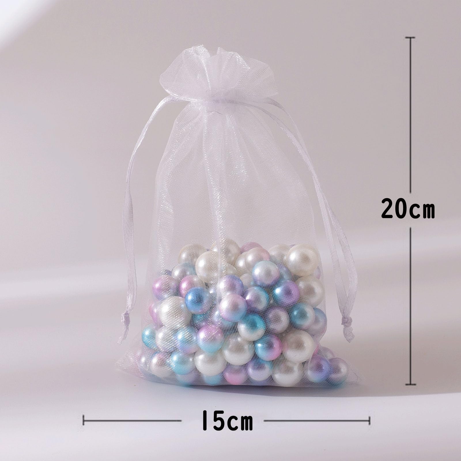 Amazon | Ifukens オーガンジー 巾着ラッピング 袋 透明15*20cm 100枚