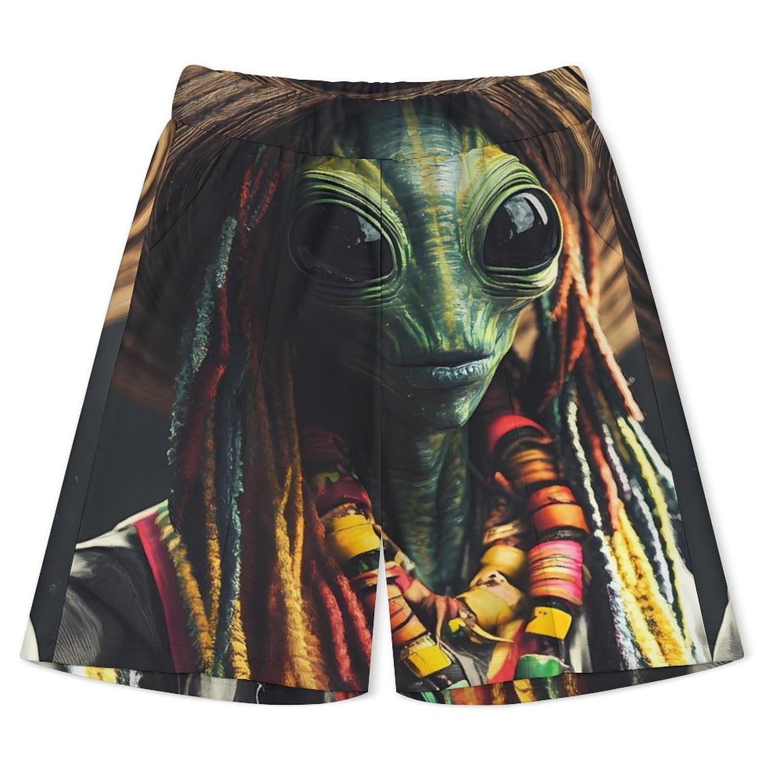 Aliens Reggae - Tuta da uomo estiva, polo e pantaloncini, set da 2 pezzi, maglietta e pantaloni con mezza zip
