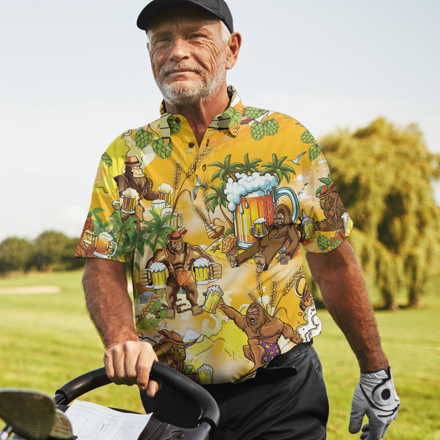 ACEPrints Colorful Hawaiian Polo Shirts for Men Casual Mens Polo Shirts Short Sleeve Golf Shirts for Men