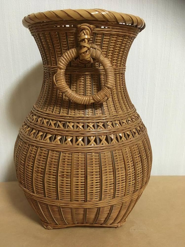 花籠 竹籠 竹かご 花竹籠 工芸品 竹細工 田辺一竹斎 Amazon.co.jp: 花籠 竹籠 竹かご 花竹籠 工芸品 竹細工 田辺一竹