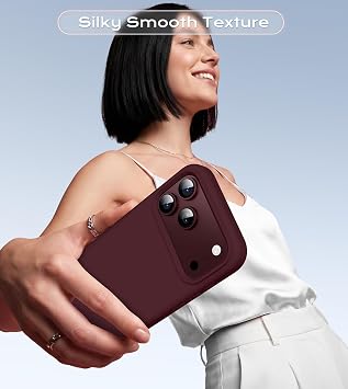 Qasyfanc for iPhone 18 Pro Max Case, Liquid Silicone, Burgundy