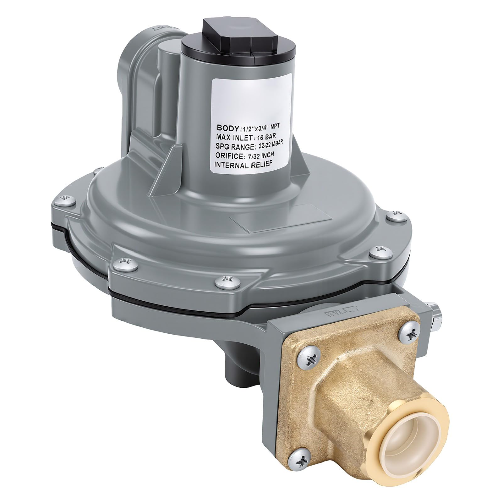 Fafeicy 2-stopniowy Regulator Gazu 1/2x3/4 FNPT