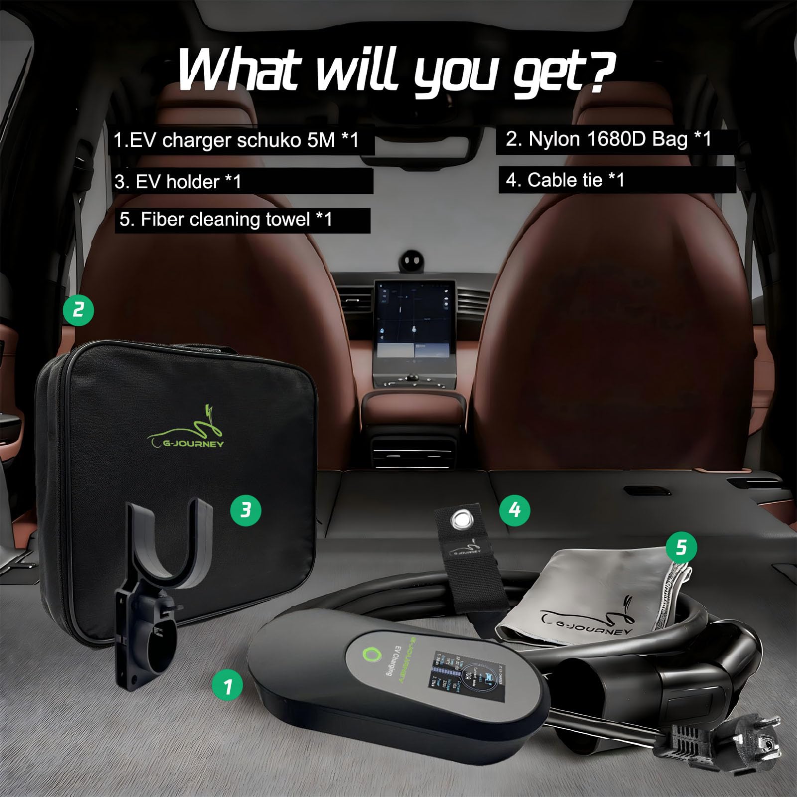 Ladekabel Elektroauto Typ 2 Schuko 5M【8-13A,1-phasig】 Tragbares EV Ladekabel Typ 2 Schuko Ladegerät EV Charger 3kW mit Steuerbarer Digitalanzeige Kompatibel mit Allen PHEVs/EVs