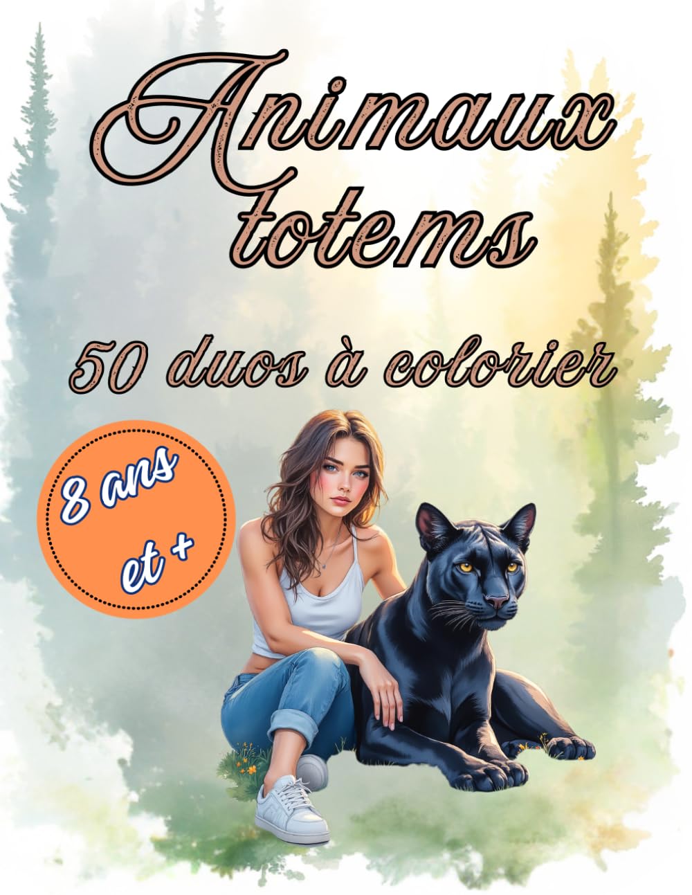 Animaux totems 50 duos à colorier: 50 illustrations d'animaux et personnages modernes et détaillés pour enfants dès 8 ans, adolescents et adultes (coloriages Lounarya)