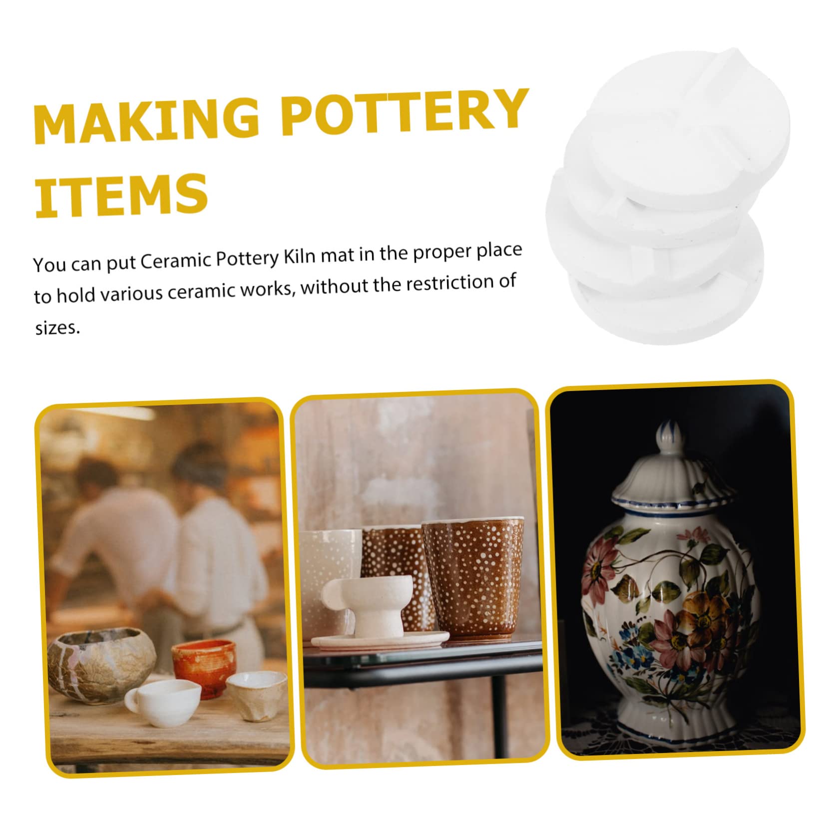 ARTIBETTER 3sets Ceramic Pottery Kiln Mat Clay Pad Glazed for Pottery Kiln Support Mat 4pcs*3