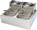 12L/6L Deep Fat Fryer, Electric Deep Fryer w/Non-Slip Easy Clean Adjustable Temperature Control Stainless Steel Fryer with Basket & Lid (12L)
