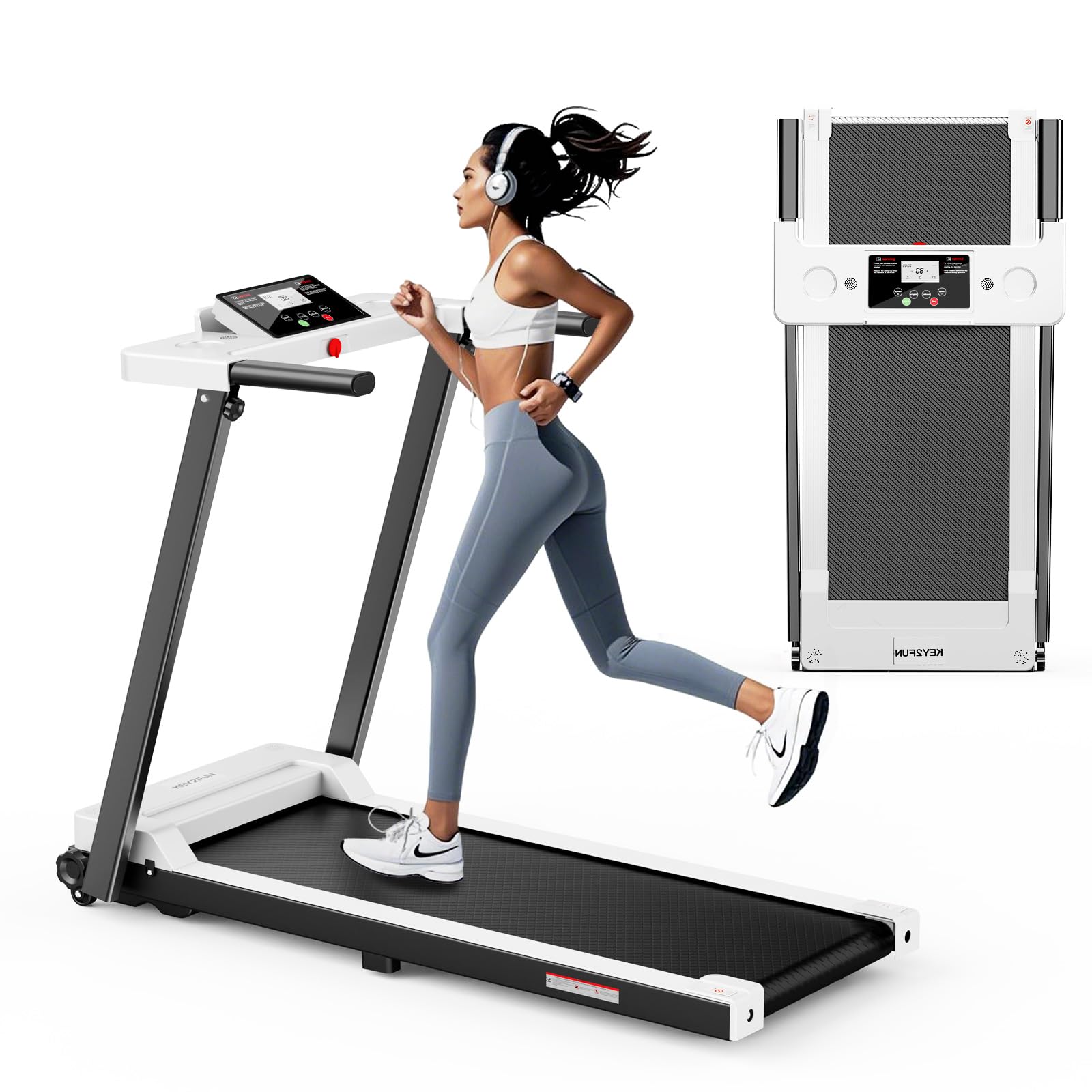 Treadmills for Home, Portable Foldable Treadmill, Walking Pad with Handle  Bar, Lightweight Folding Treadmill with 300 LBS Capacity, HP Walking Pad
