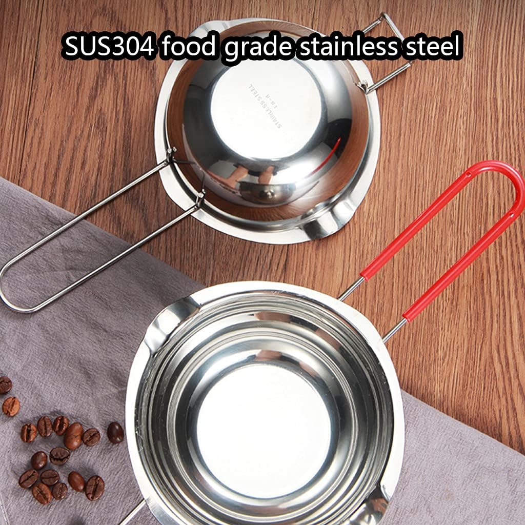 Stainless Steel Double Boiler Pots Chocolates Melting Pots Soap Candy Making Gadgets Kit Heat Bowls Double Boiler Pot Set for Large for Chocolate for Wax for Soap Stainless Steel